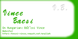 vince bacsi business card